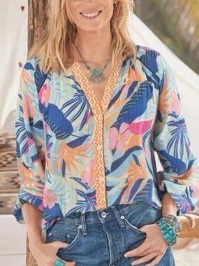 Sundance Canary Isles blouse cotton XL